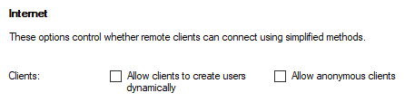 Internet settings