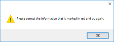 Mandatory fields message